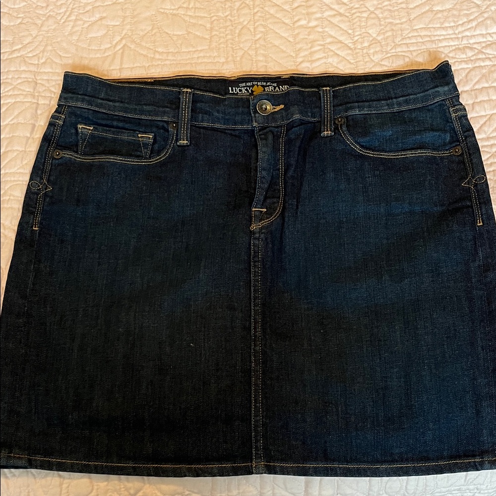 Lucky Brand Women's Mini Denim Skirt - Dark Blue 8/29